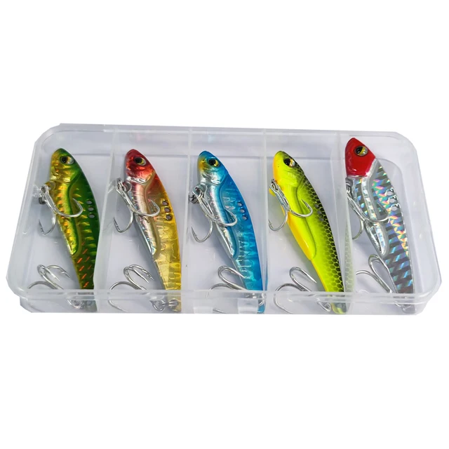 5szt Metal VIB Lure 10g 14g 20g Wibrująca twarda sztuczna przynęta Powlekany miedziany kotwica Słodkowodna słonowodna Łyżka wędkarska