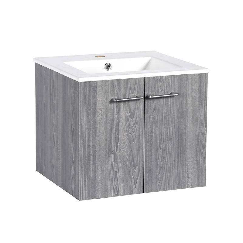 Small bathroom plywood floating wall-mounted ceramic wash basin vanity hotel bathroom furniture