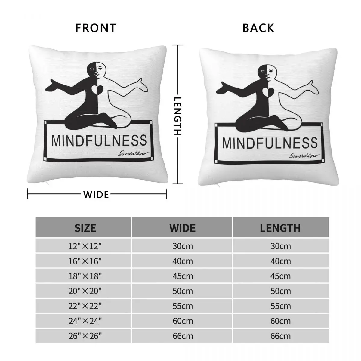 Mindfulness & Balance Zen Square Pillowcase Polyester Linen Velvet Printed Zip Decor Pillow Case Home Cushion Cover Wholesale