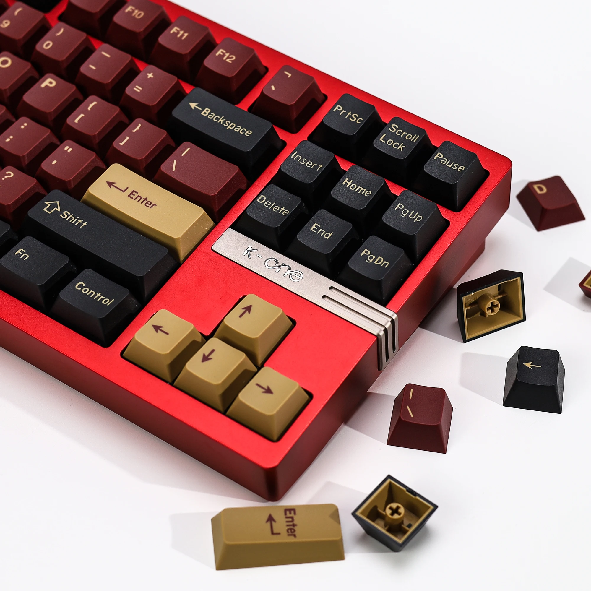 KBDiy  Retro GMK Red Samurai PBT Keycap ISO Double Shot Cherry Profile Key Caps For MX Switches Alice Gaming Mechanical Keyboard
