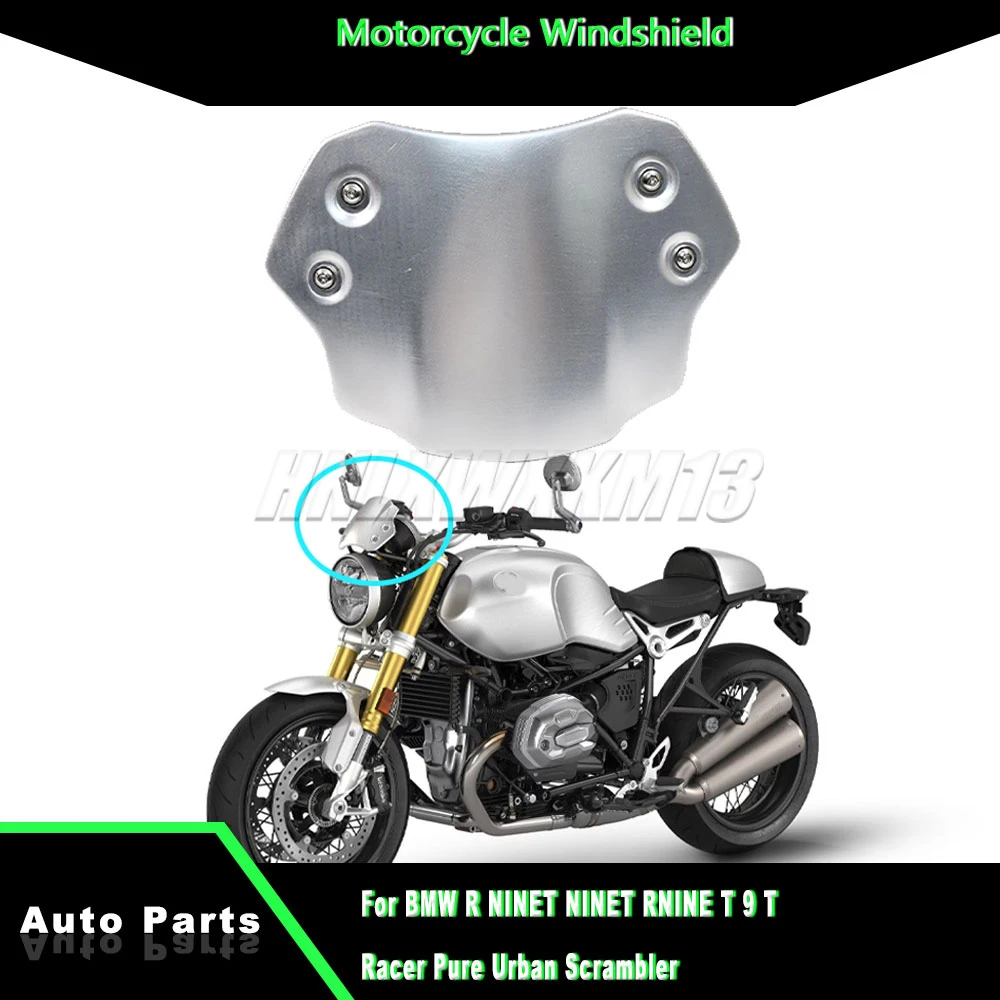 

Instrument protection Motorcycle Windshield For BMW R NINE T NINET R9T R 9 T 2014-2022 Silver Wind Deflector Windscreen