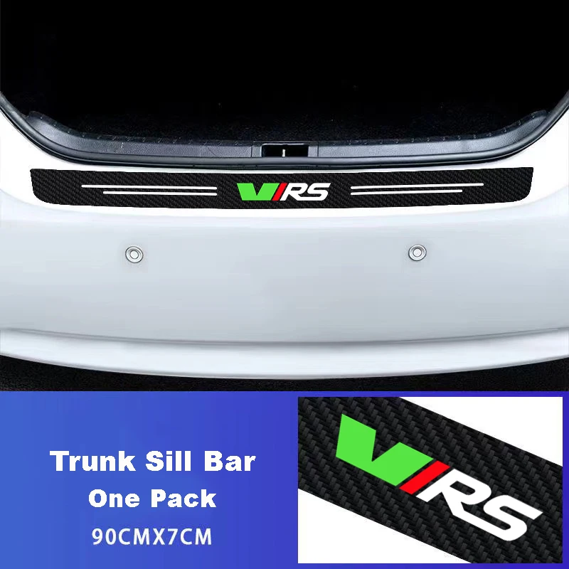 Fiber Car Door Threshold Sill Protector Trunk Stickers  For Vrs Grill sport Skoda Octavia Kamiq Kodiaq Karoq RS Superb Fabia