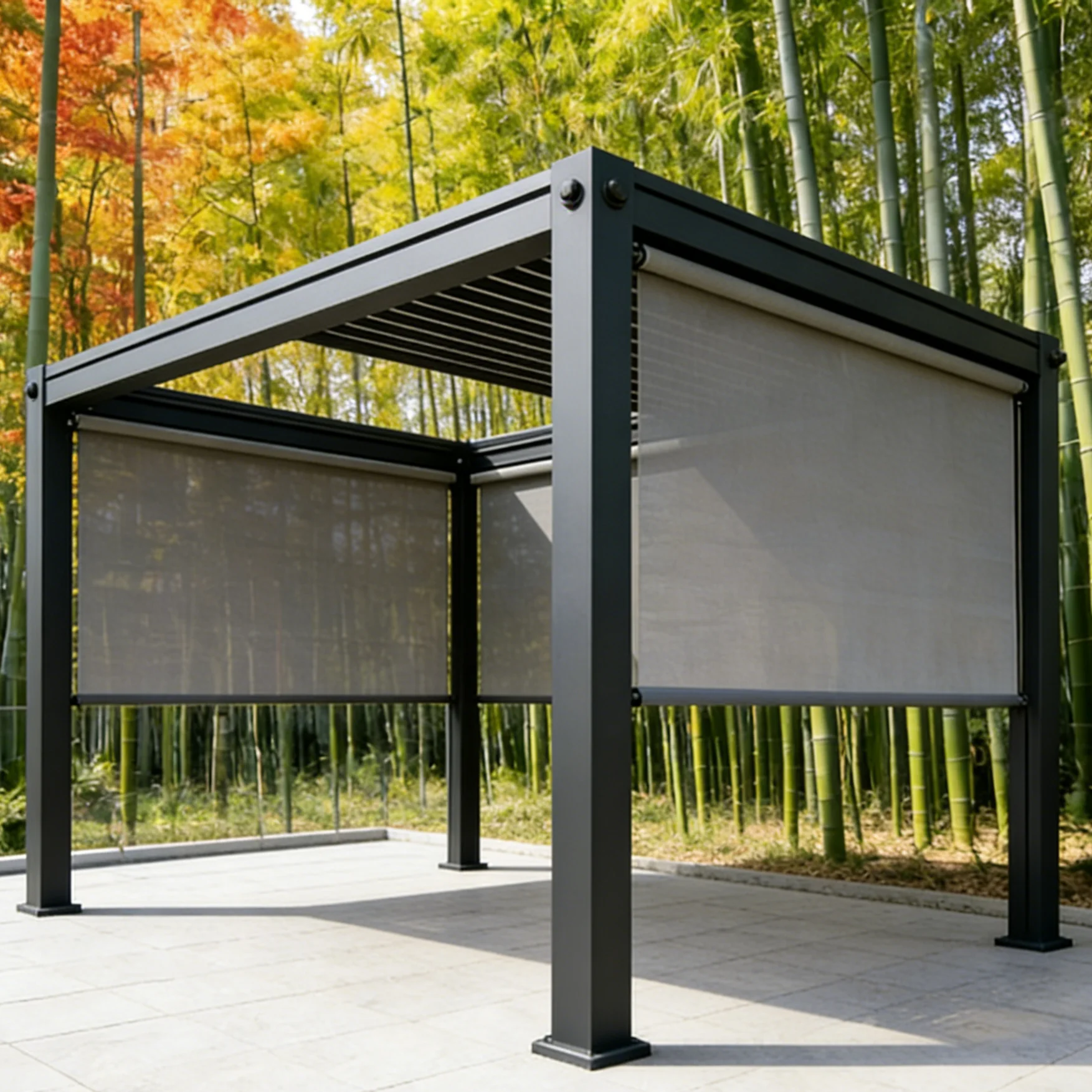 All Weather Durable Outdoor Garden Electric Bioclimatic Aluminum Pergola Waterproof Gazebo Outdoor Structures Shade Solutions
