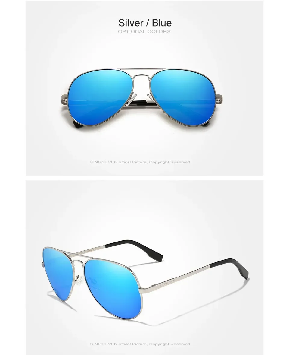 Echte KINGSEVEN Männer Aluminium Sonnenbrille Polarisierte UV400 Spiegel Männliche Sonnenbrille Für Frauen Angeln Fahren Brillen – Detail 7