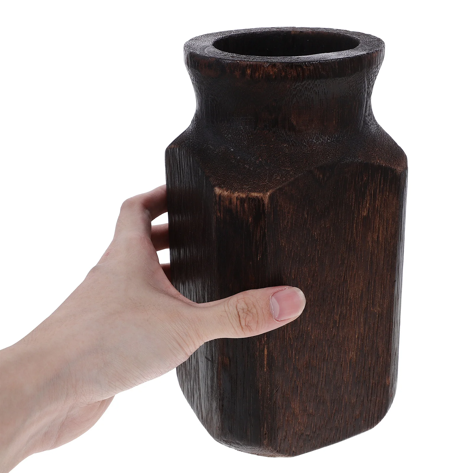 

Wooden Flower Small Size Wood Floral Vase For Home Decoration Table Centerpiece Dried Flower Container Desktop Vase