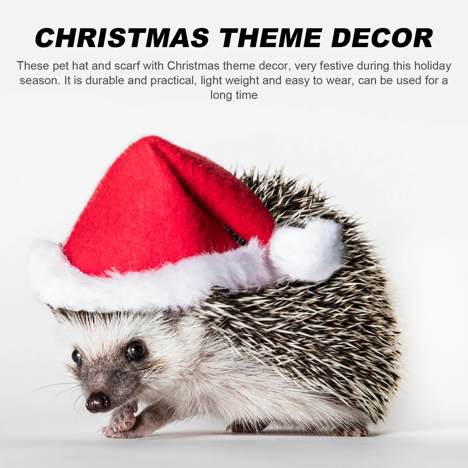 

1Set Small Animal Christmas Costumes Pet Hat Scarf Bow Tie Xmas Party Decorative Accessories for Hamsters Pet Hedgehog Scarfs