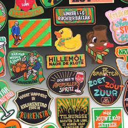Nieuwe Nederlandse Carnaval Patches Kruikenstader Embleem Borduurpatches Voor Kleding Naaien Op Applique Tilburg Versieren Patch