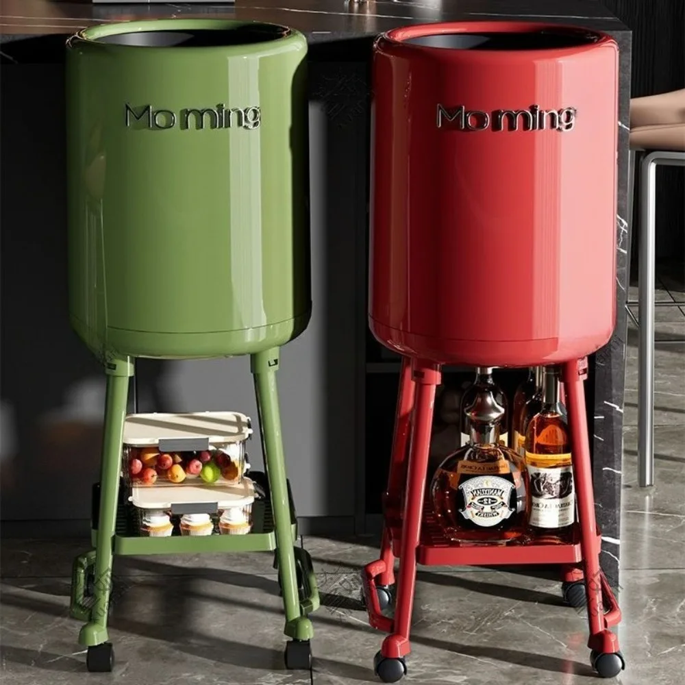 

Bathroom Trash Can 20 Liters 360 ° Universal Wheel Wastebasket Kitchen 15L Garbage Bin Food Waste Household Cleaning Tools