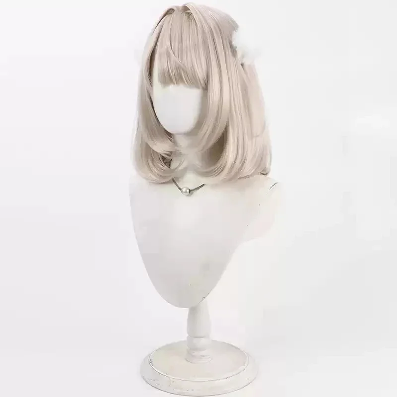 4;f'5,v\6.b/Perruque de cosplay de Shigure Ui, Virtual YouTuber d'anime, 35 cm, bob court, châtain clair, synthétique résistant à la chaleur;6'v\7.b'j/