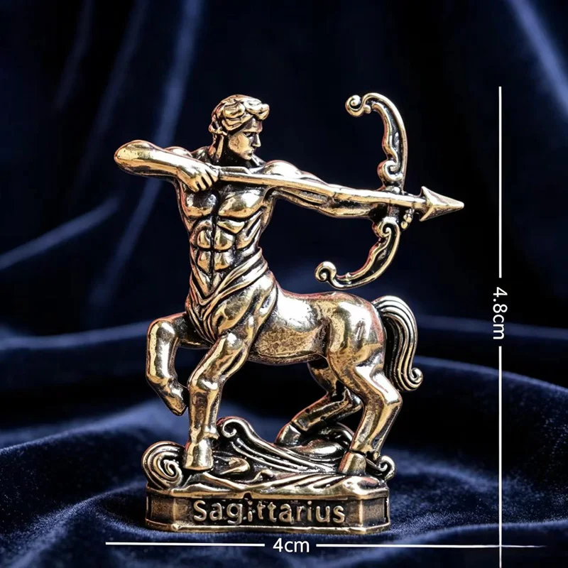 Handgefertigte Messing-Sternzeichen Vintage-Konstellationsstatuen Zwölf Sternzeichen Kreative Desktop-Kunsthandwerke Ornamente Geschenkidee – Detail 6