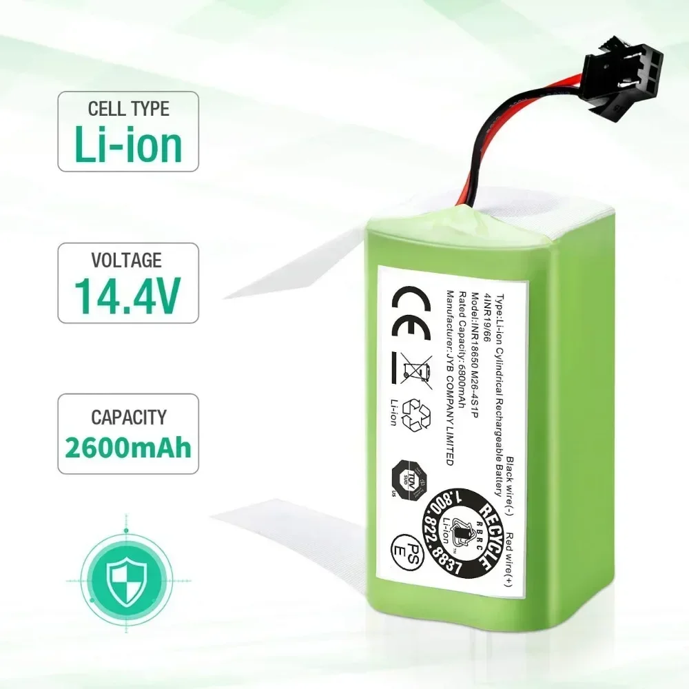 Bateria de íon-lítio 4S1P 14,4V 6800mAh para Conga Excellence 990 1090 Ecovacs Deebot N79S N79 DN622 Eufy Robovac 11 11S 12 35C X500