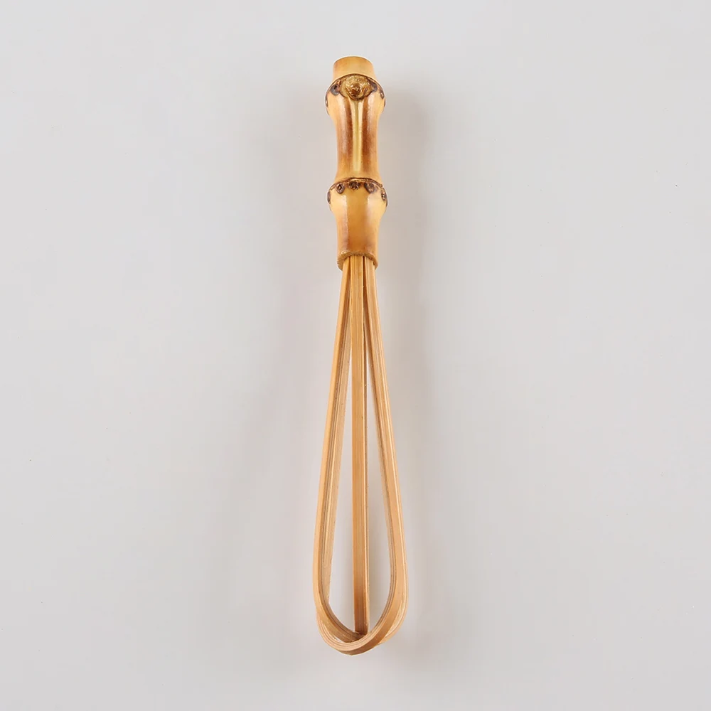 Kitchen Cooking Baking Tool Handmade Natural Bamboo Mini Small Hand Flour Mixer Blender Manual Egg Beater Whisk