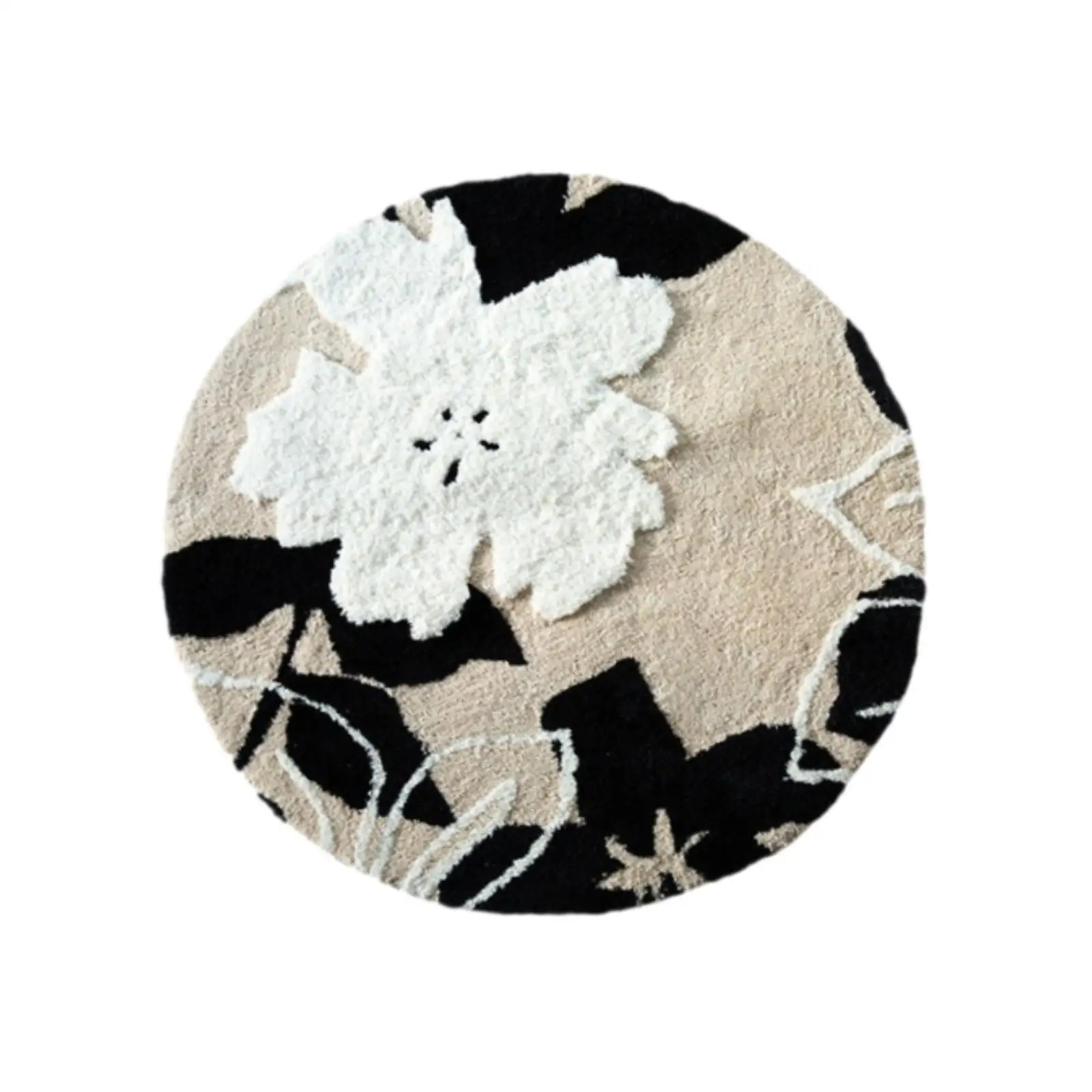 Flocking Area Rug Soft Shag Boho Aesthetic Vintage Floor Throw Floor Mat Carpet for Indoor Nursery Room Sofa Dining Room Bedroom