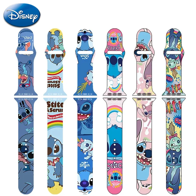 

Disney Lilo and Stitch Apple Watch Strap IWatch Band for 1 2 3 4 5 6 7 8 Se Silicone Wristband Waterproof Sports Bracelets Gifts