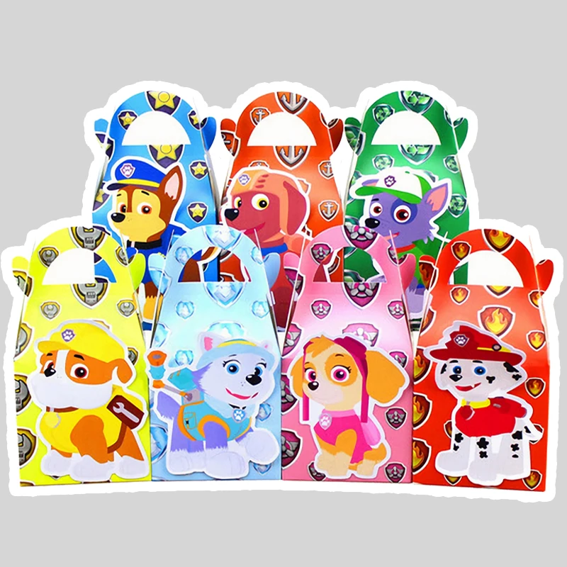 Paw Patrol Birthday Bags Party Favors Birthday Party Decorations Paper Gift Bags Handle Candy Box Baby Shower For Kids Supplies