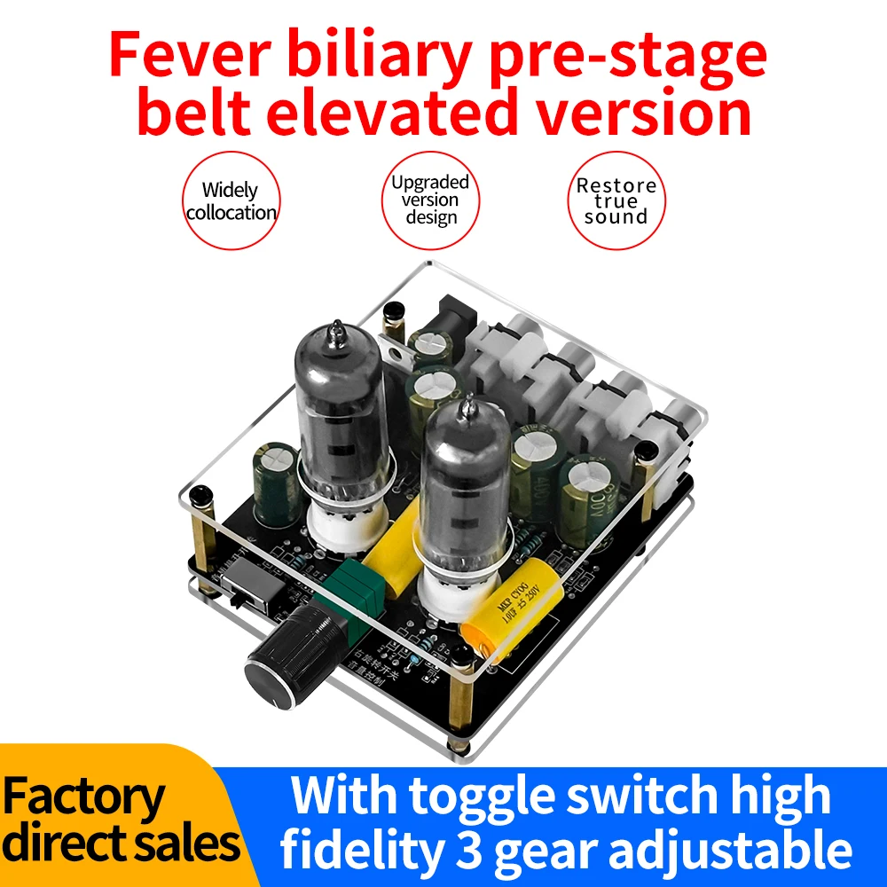 

DC12-16V 6J3 HiFi Tube Amplifier Stereo Electronic Tube Preamplifier Board Amplifier Module Bile Amp Volume Adjustable Amplifier