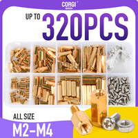 48 - 320 M2 M2.5 M3 M4 Brass Standoff Assortment Kit Hex Spacer Column Screw PCB Motherboard Standoffs Nut Board Thread Pillar