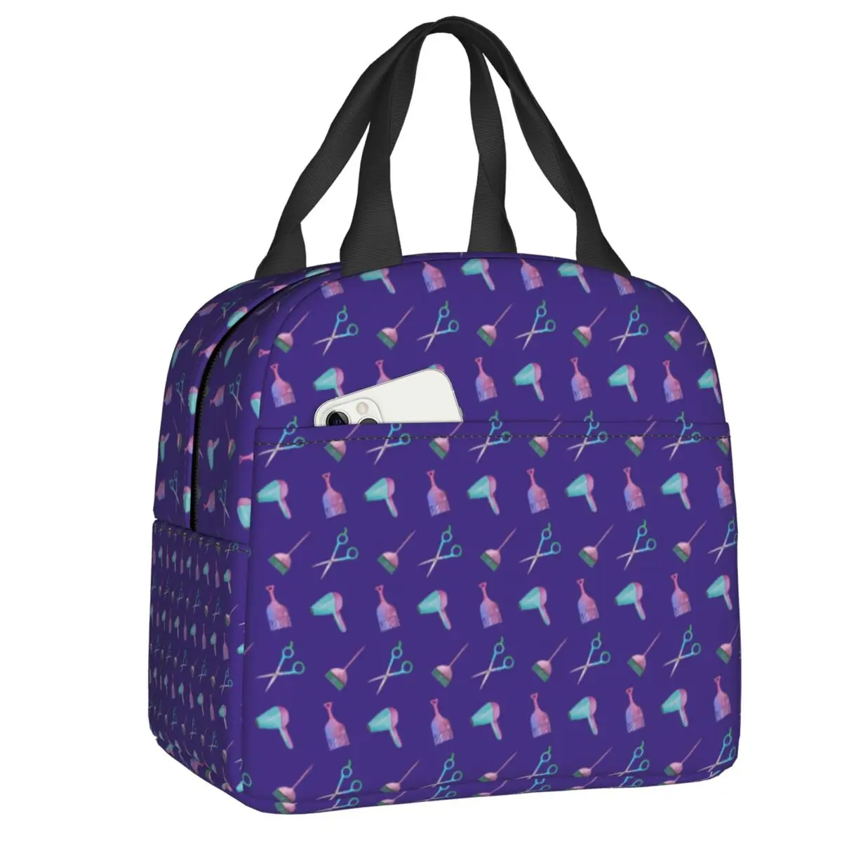 Custom Salon Hair Dressing Tool Resuable Lunch Boxes Women Waterproof Hairdresser Barber Cooler Thermal Food Insulated Lunch Bag