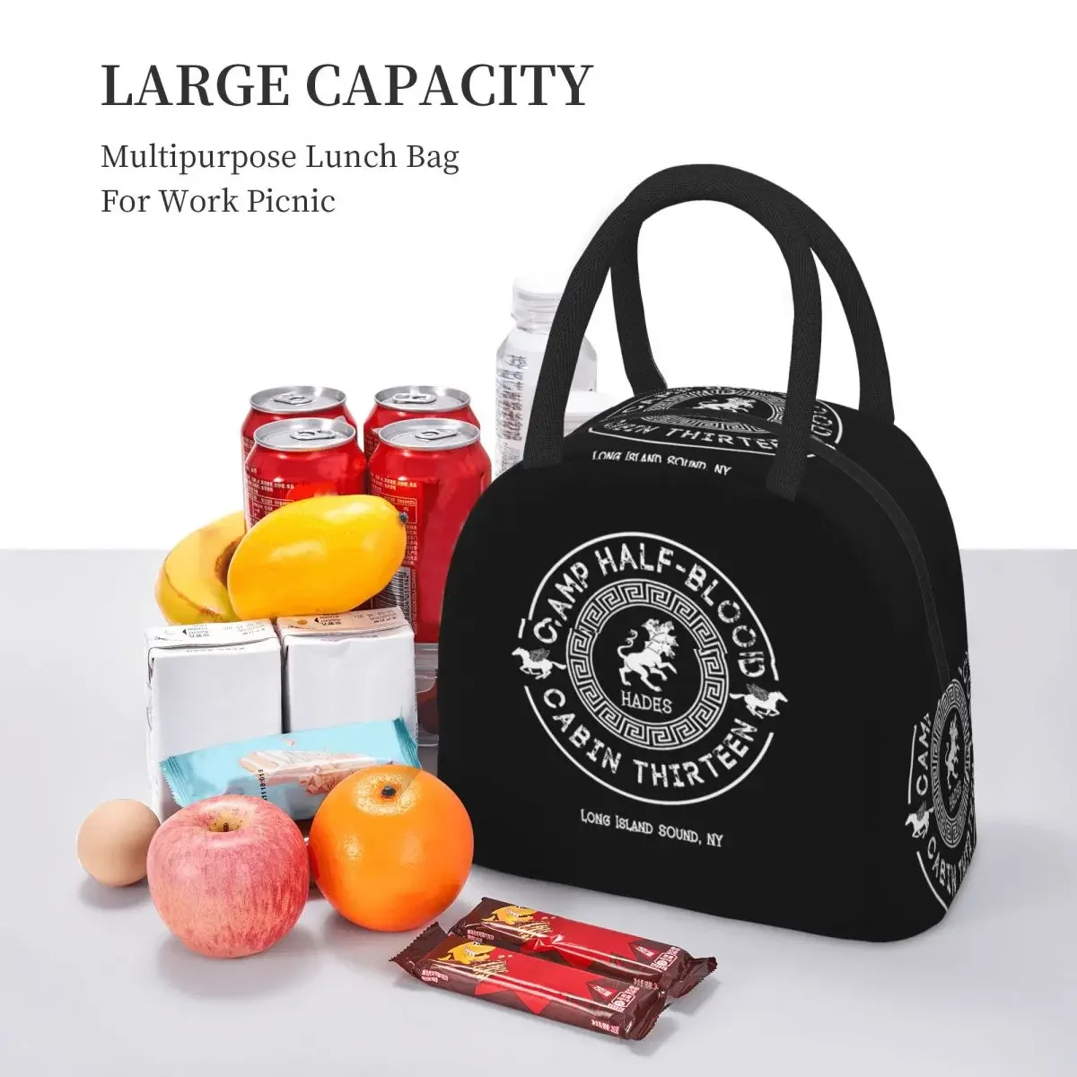 Cabin Thirteen Hades Percy Jackson Camp Half-Blood Insulated Lunch Bag for Women Office Cooler ThermalLunch Boxes Container