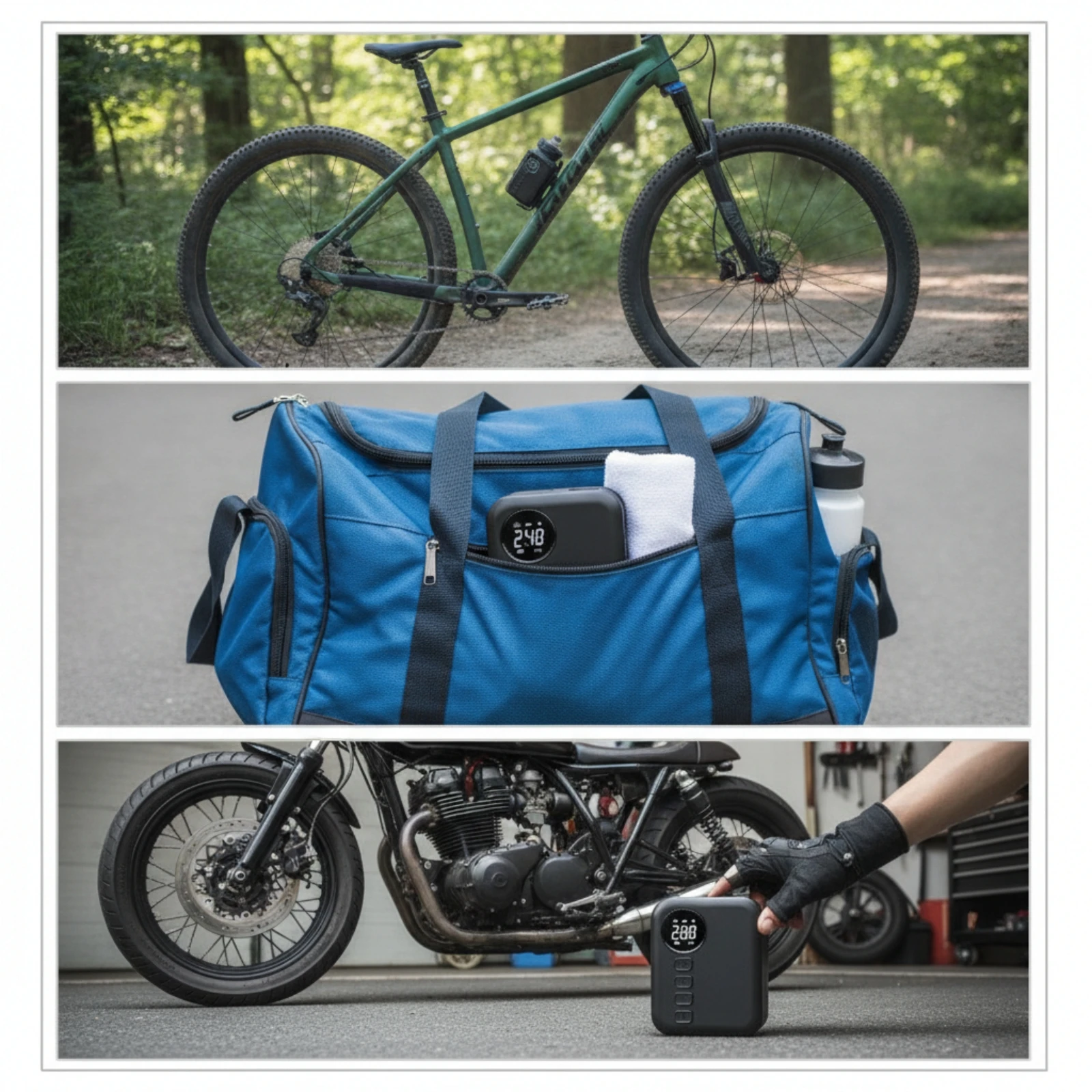Electric Fiets Air Pump Cordless Luchtpomp Met Presta- En Schrader-Ventielen Fiets Pump Portable Electric Inflator Compact view 6