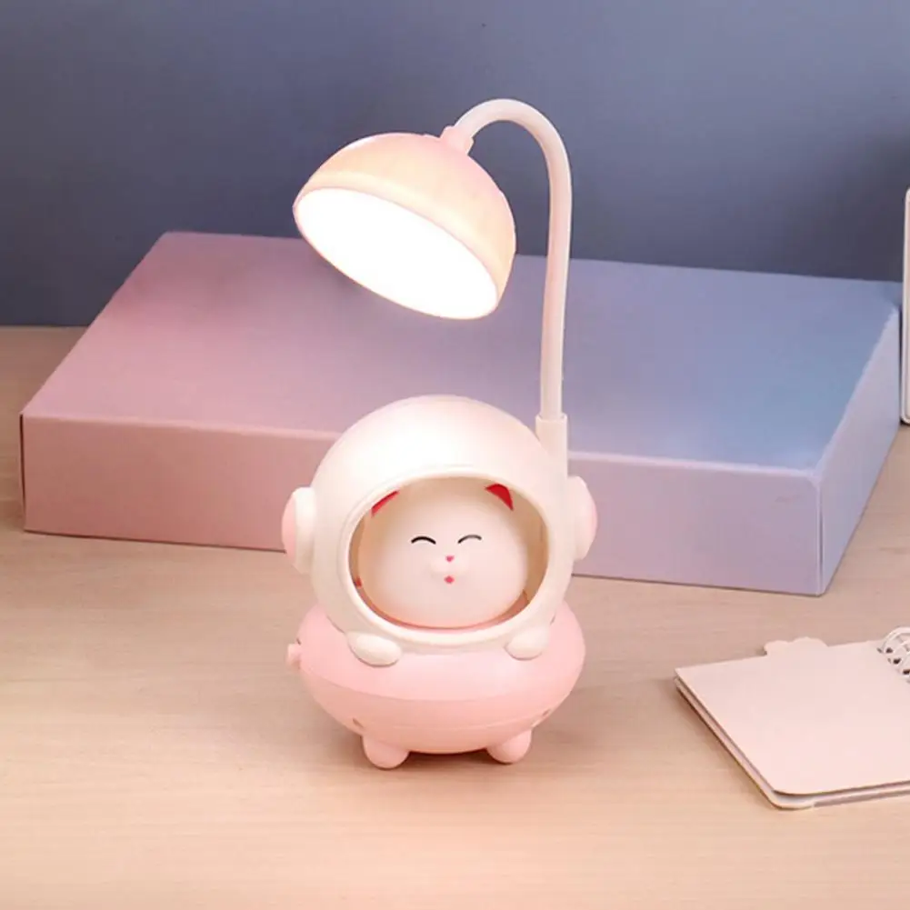 

Cartoon Astronaut Cat Desk Lamp USB RechargeableTable Reading Light Home Office Bedroom Bedside Night Light For Kids
