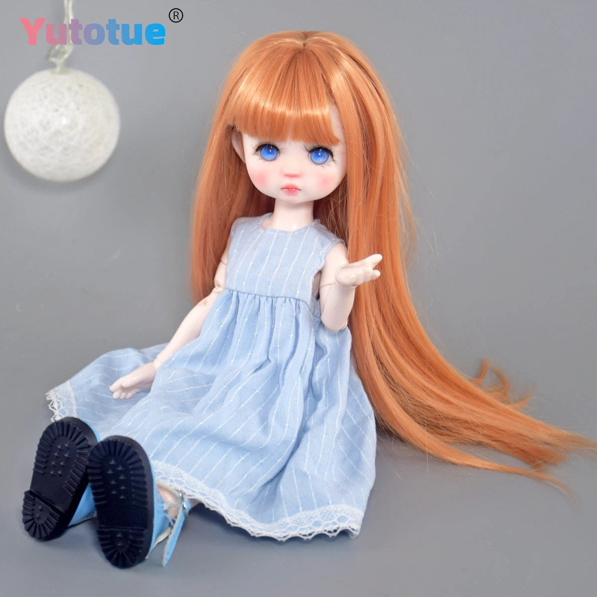 YUTOTUE 12 pollici di altezza carino occhi azzurri ragazza bambola con scarpe eleganti parrucche per capelli lisci set completo giocattolo BJD