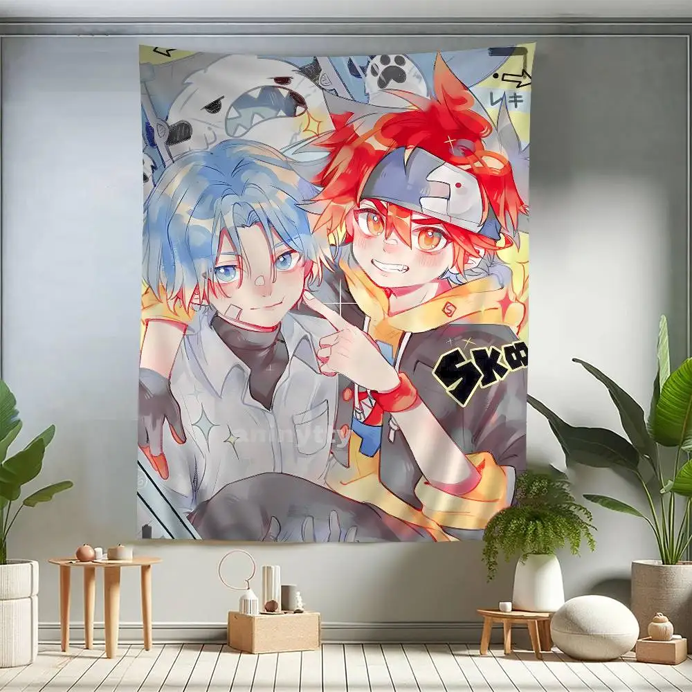 Anime Cool Boy S-Sk8 The Infinity Painting Tapestry Art Printing Japanese Wall Tapestry Anime Wall Hanging Home Decor