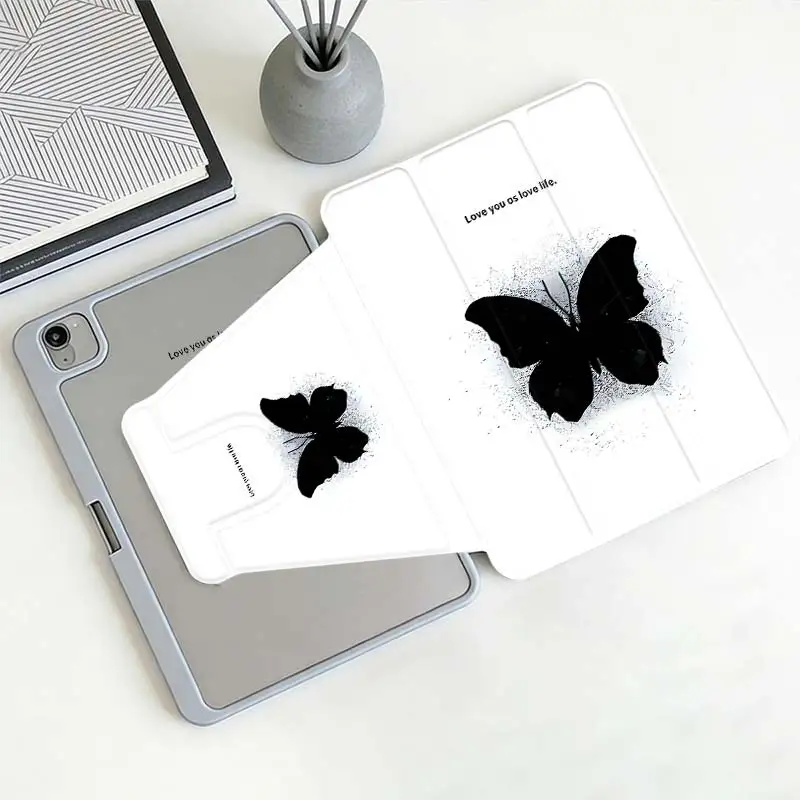 360°Rotatable Tri-Fold Stand Cover For iPad 10.2 7/8/9 4/5 10.9 10th IPad Mini6 8.3 Pro 10.5 Pro11 iPad A16 2025 11 Air11/13