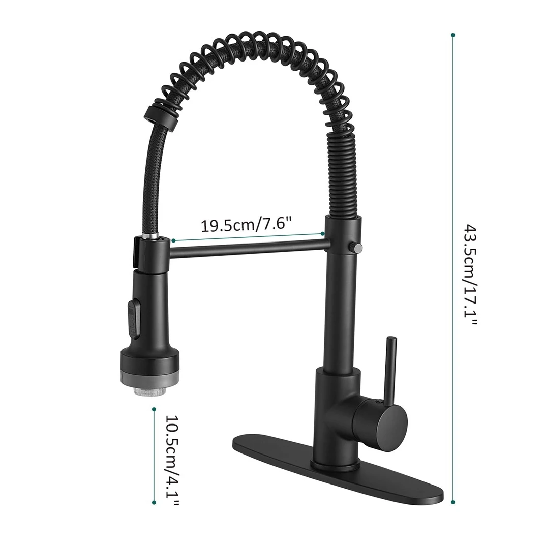 

Матовый черный кухонный смеситель, современный светодиодный кухонный смеситель, латунный выдвижной смеситель для кухонной мойки с одной ручкой и распылителем