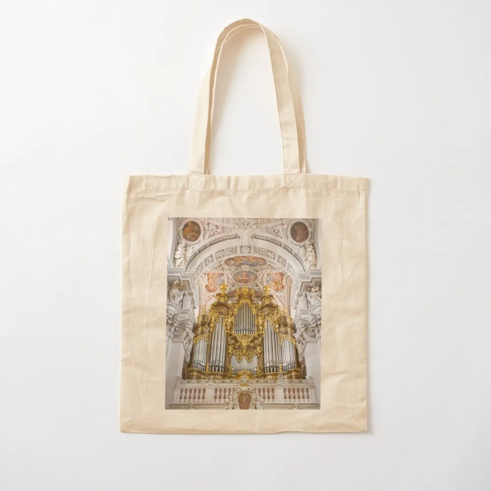 

Pipe organ in Passau Cathedral, Germany Tote Bag shopping bags foldable Canvas hand bags tote bag men's Canvas Tote Bag