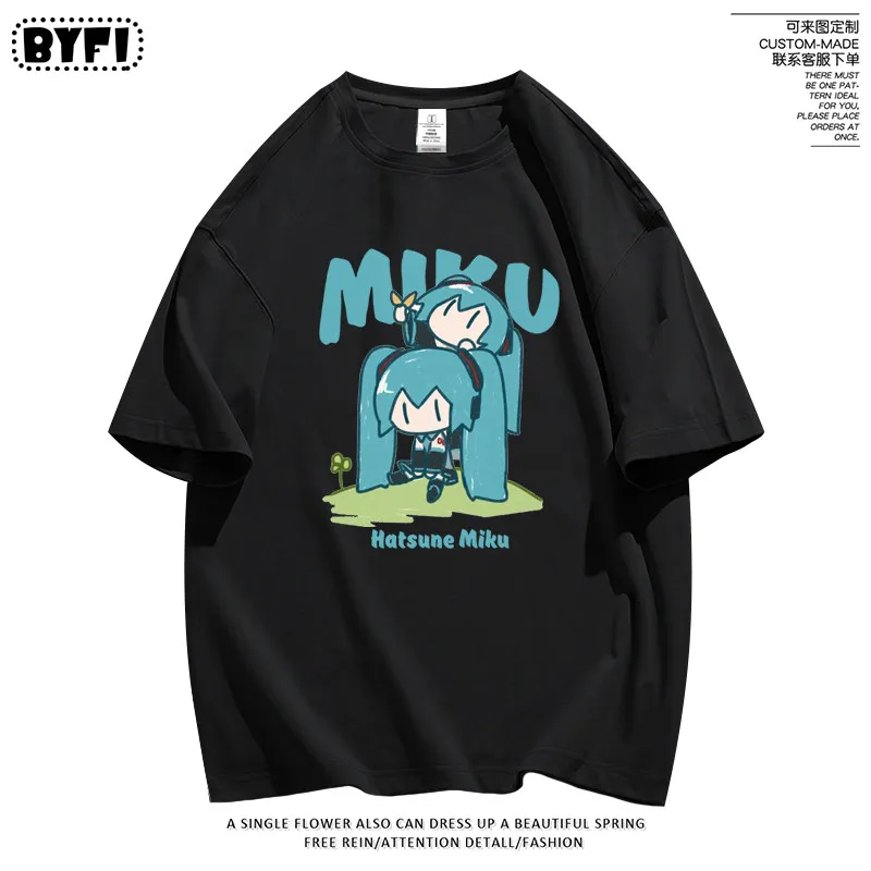 Hatsune Miku Future MIKU Line Short Sleeve T-shirt Unisex Kids Cosplay Loose Fit Student Wear Pure Style Graphic Tee