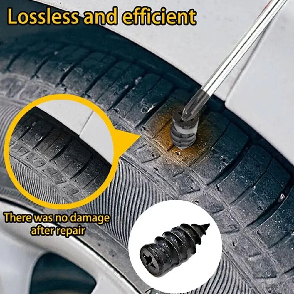 Car Vacuum Tyre Repair Nail Tire Repair Tool Set Cars Truck Rubber Tire Puncture Motorcycle Repair Glue Nails image 3