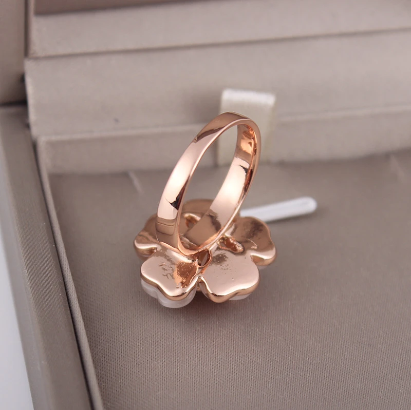 Ajojewel Rose Gold-color Girls Cute Ring Opal Flower Finger Jewelry Spring Woman Gift to offer