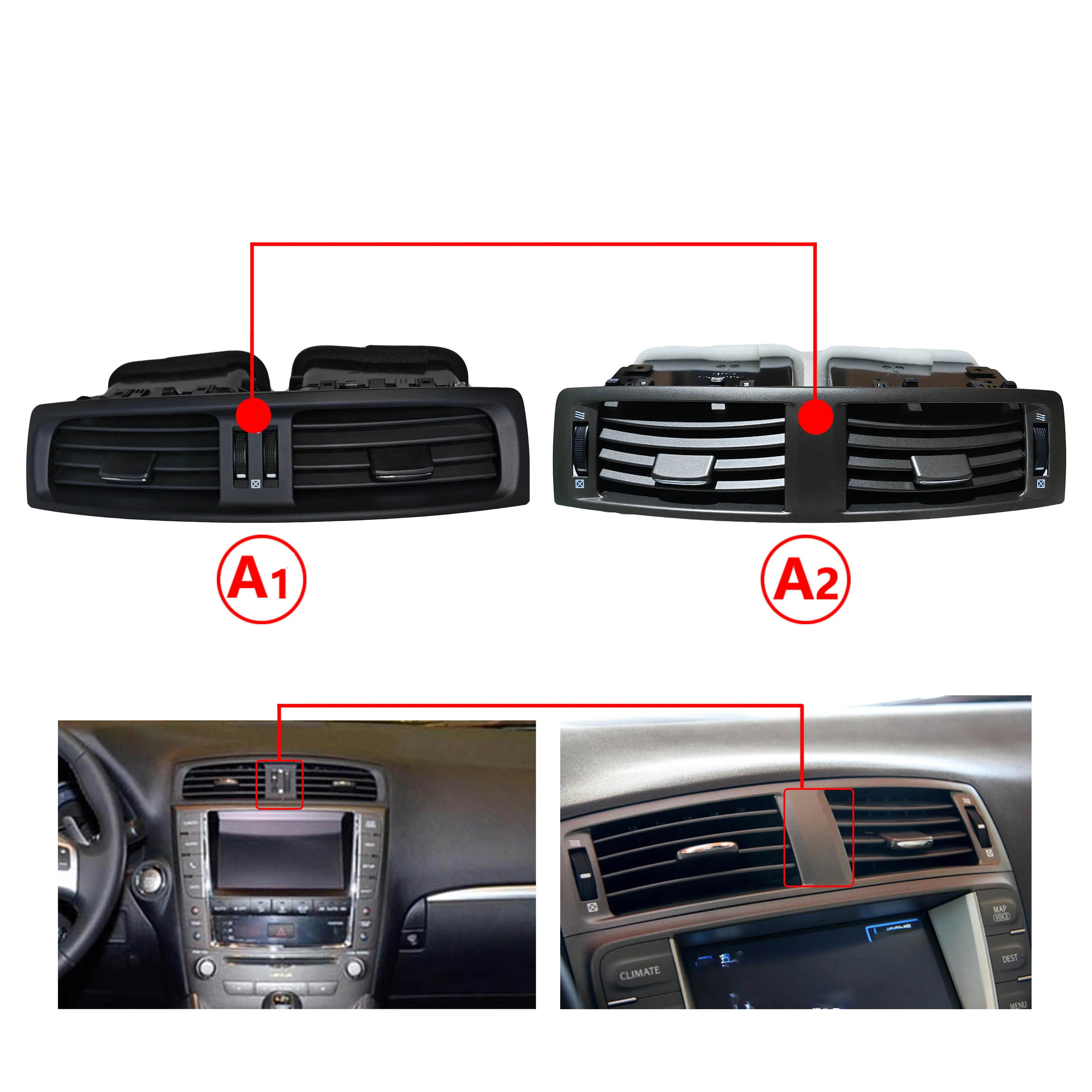 new Center Dash Air Vents Grill For Toyota for Lexus IS250 IS350/ISF 2006-2012 Air Vents for lexus IS air condition fresh window