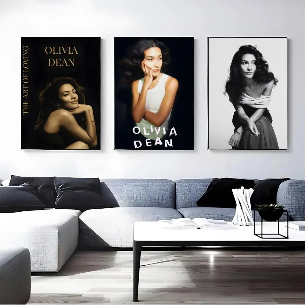 Singer Olivia Dean Poster Self-adhesive Art Waterproof Paper Sticker Coffee House Bar Room Wall Decor
