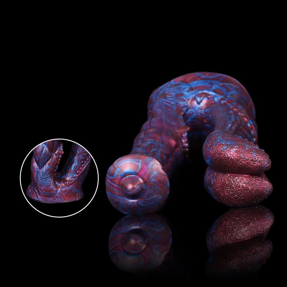 FAAK Large Double Dildo Fantasy Animal Penis Silicone Multi Color Huge Anal Plug Sex Toys For Lesbian Female Masturbator