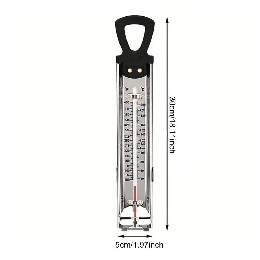 6-Zone Clip-On Instant Read Cooking Thermometer for Deep Baking Frying Temperature Gauge Stainless Steel