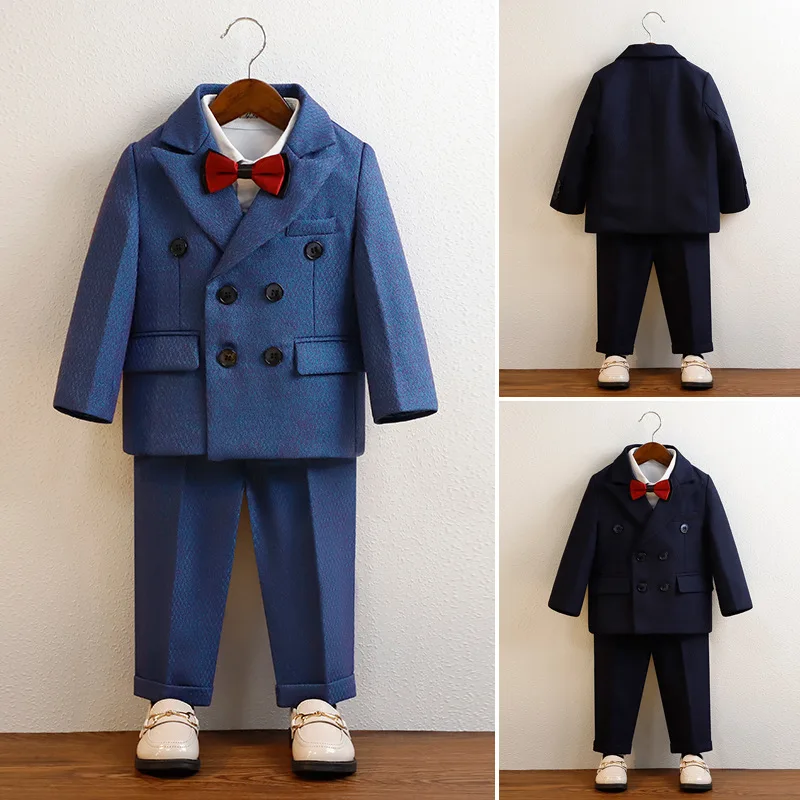 

Child Top Quality Suit Set Spring Autumn Boys Performance Wedding Birthday Party Photography Costume Kids Jacket Pants Clothes