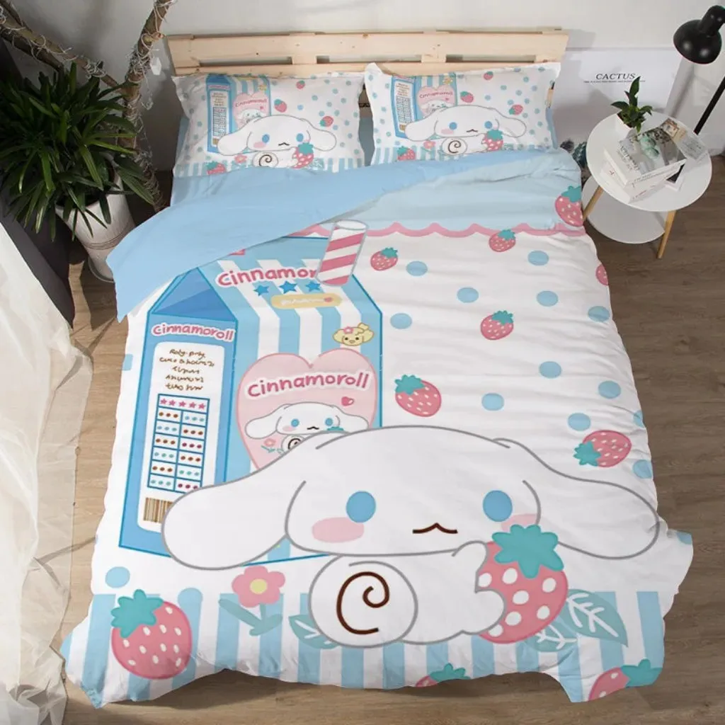 Cinnamoroll Kids Duvet Cover Bedding Set Double Twin King Children Baby Girls Comforter Quilt Cover Bedroom Decorations Gifts