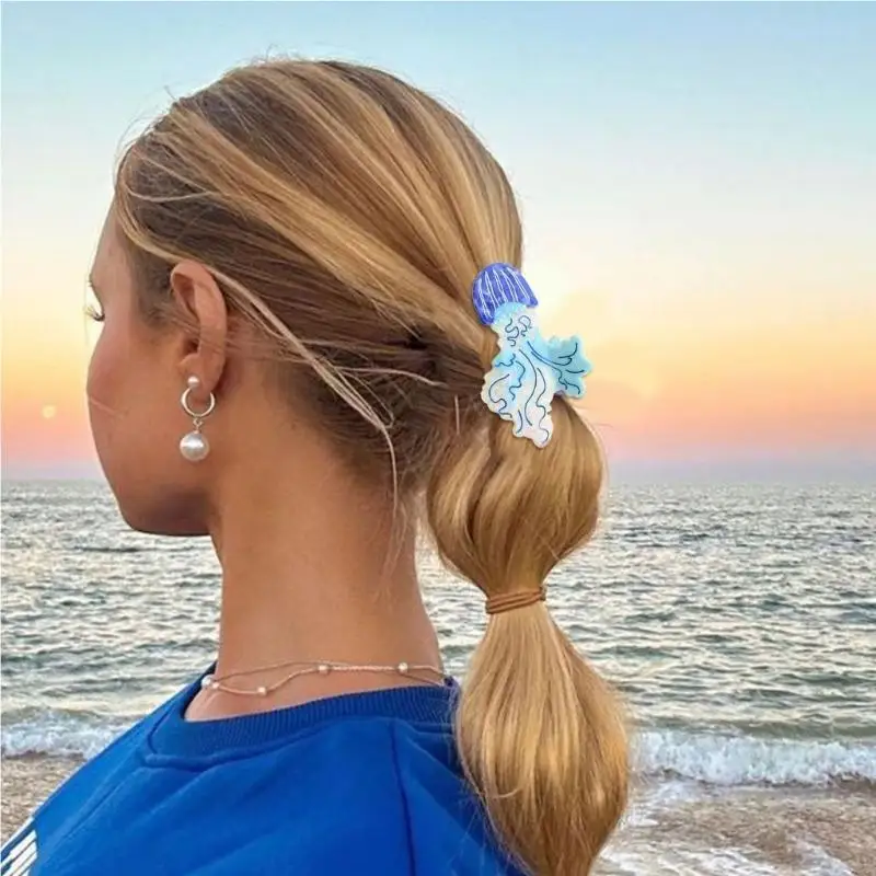 

652F Creative Jellyfish Shaped Acetate Hair Clip Claw Everyday Use Hair Accessory Party Hair Decoration for Fashionable Women