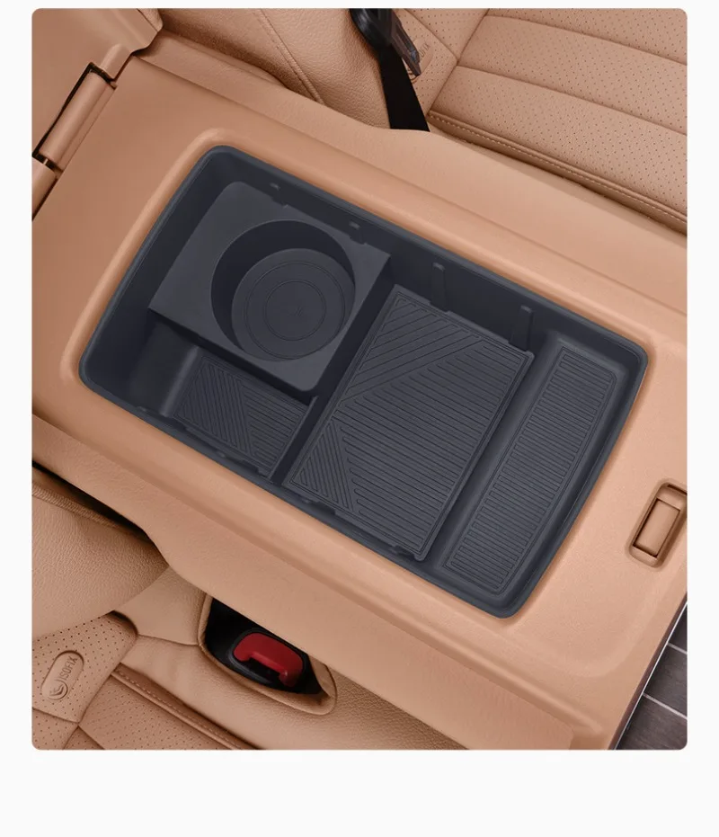 Silikon-Aufbewahrungsbox für Mercedes Benz E-Klasse, hintere Armlehnen-Organizer, Autozubehör E300L E260L – Detail 14