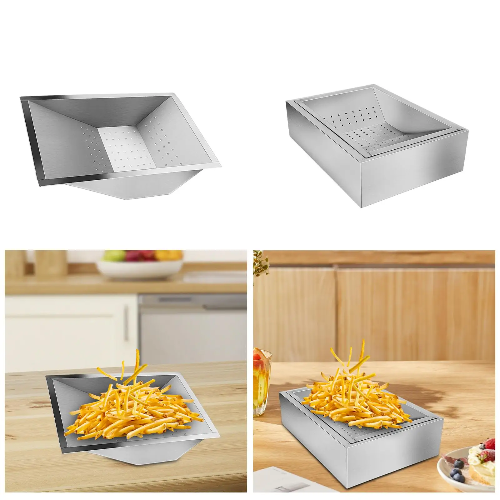 French Fries Dump Station Fried Food Oil Filtering Oil Filter Tray for Fast Food Fried Chicken Shop Cooking Home Hamburger Shop