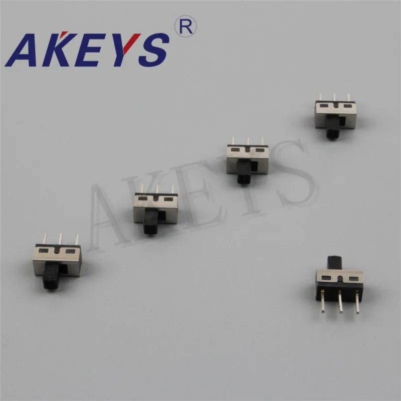 10PCS SS-12D10 1P2T Single pole double throw handle heights can be customized slide switch pin spacing 4.7mm 3 pin verticle type