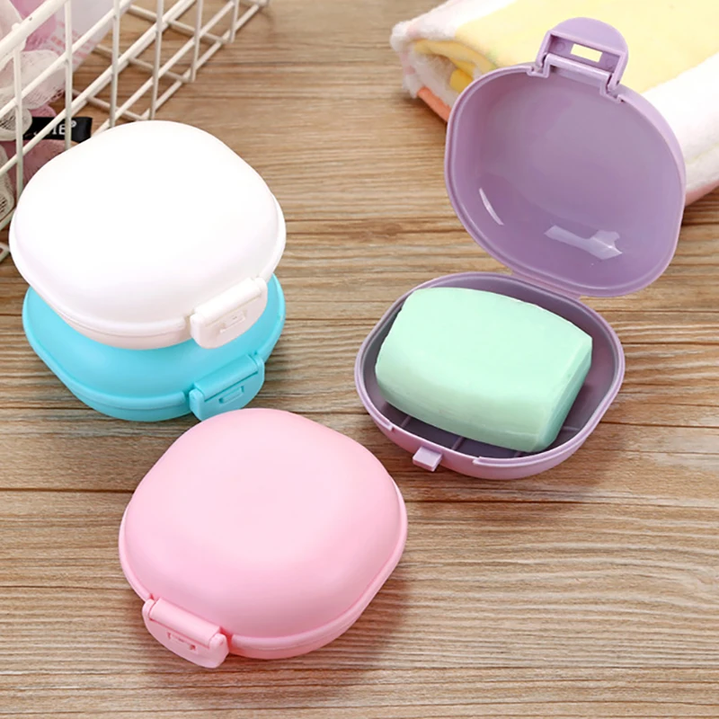 Bathroom Soap Case Mini Soap Box With Lid Portable Storage Dish Home Shower Drain Soap Holder Container Tray Cover Travel Hiking