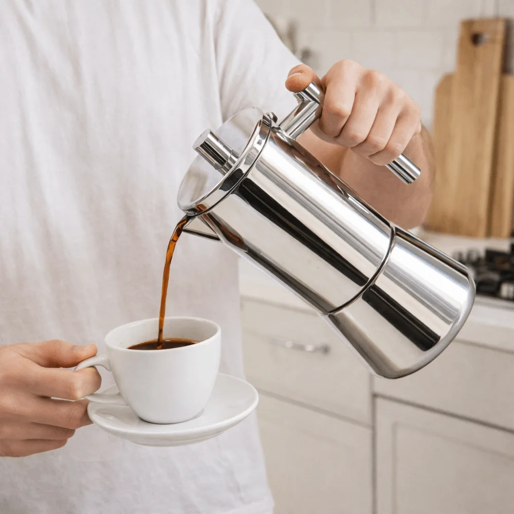 

Кофейник из нержавеющей стали (итальянский), 200/300/600 мл, быстрый нагрев, кофейник для мокко, герметичный, усиленный, для приготовления эспрессо