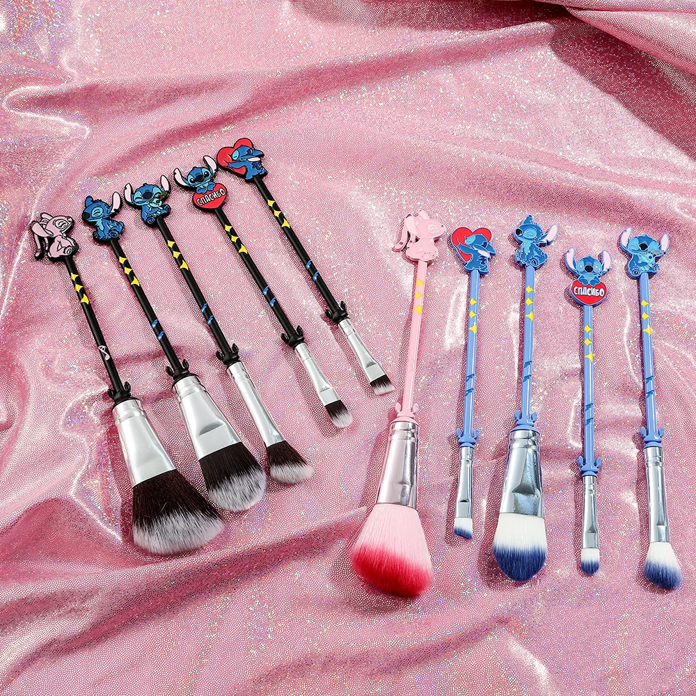 5pcs/set Stitch Makeup Brush Cute Cartoon Eye Shadow Powder Blusher Brush High Quality Soft Cosmetology Brush for Women