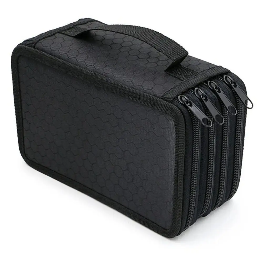 

2/3/4 Layers Colored Pencil Bag 32/52/75 Holes Square Pencils Case Painting Storage Holder Solid Color Pen Pouch