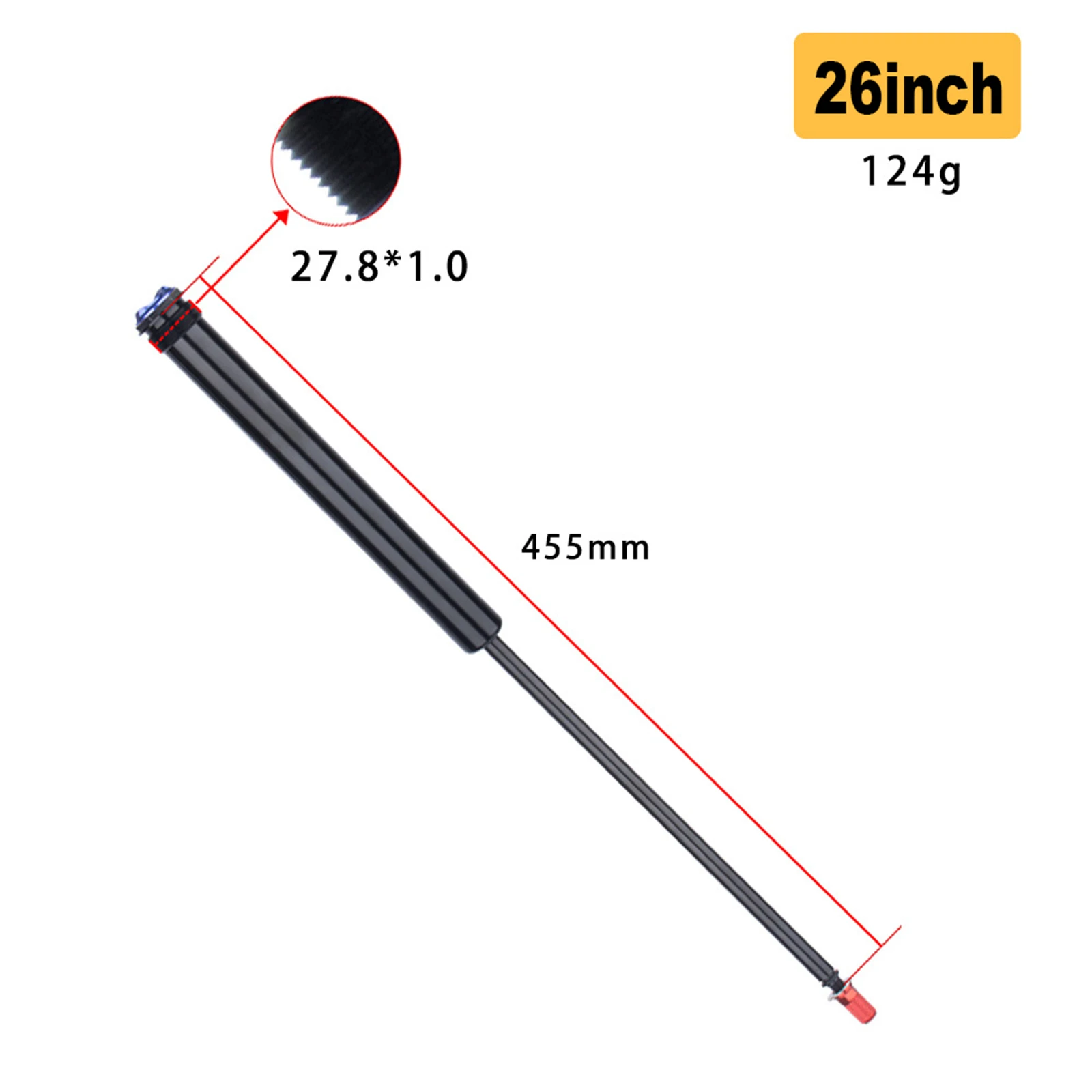 Bicycle Fork Pump Tools Front Fork M28.8 Silver 26 Inch/27.5 Inch/29 Inch Air Damping Rod Aluminum Alloy Bicycle Useful