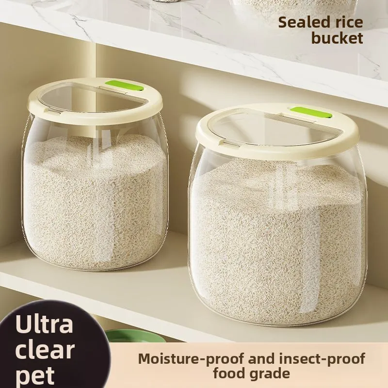 Household Rice Bucket Sealed and Covered Food Grade Rice Bucket Insect-proof Storage Bucket food container kitchen organizer