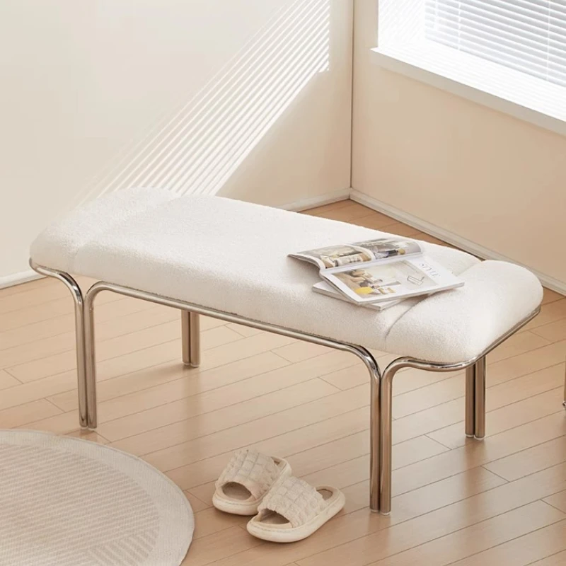 Luxury Entryway Shoe Stool Scandinavian Bauhaus Living Room Bench Minimalist Bedroom End of Bed Seat Simple Home Furniture